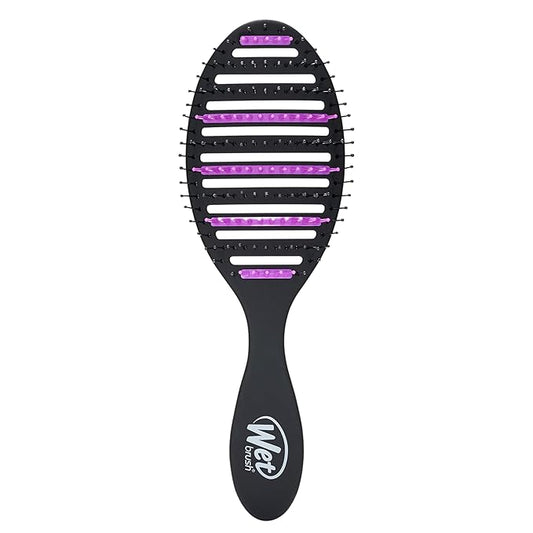 Wet Brush Refresh and Extend Speed Dry Black Detangling Hair Brush -Vented Design and Ultra Soft HeatFlex Bristles Are Blow Dry Safe -Removes Dirt Excess Oils and Impurities-Charcoal Infused Bristles