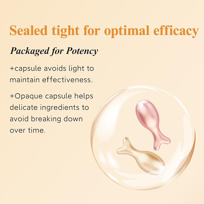 HKH Vitamin C & Retinol Serum for Face - Vit C Oil Capsule with Niacinamide, Anti Again Vit A Night Serum Capsule for Women, Reduces Fine Lines, Even Skin Tone, Firming Skin, Moisturise (38+38 ct)