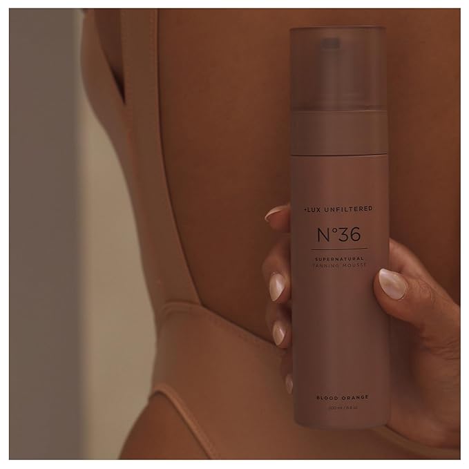 '+ Lux Unfiltered N°36 ORIGINAL Supernatural Tanning Mousse Foam in Blood Orange, Quick + Immediate Sunless Fake Tan, Self Tanner