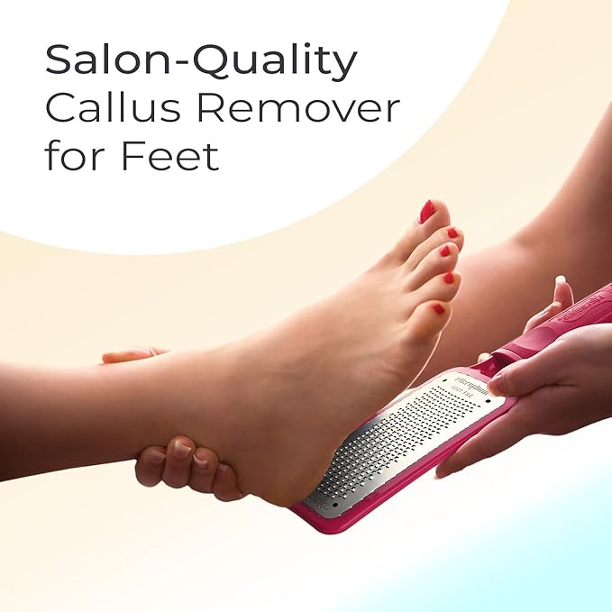 Microplane Colossal Foot File Scraper - The Original Stainless Steel Foot Rasp, Dead Skin/Callus Remover for Feet, Gentle Foot Scrubber, Pedicure Tools for Salon-Quality Foot Care, Pink