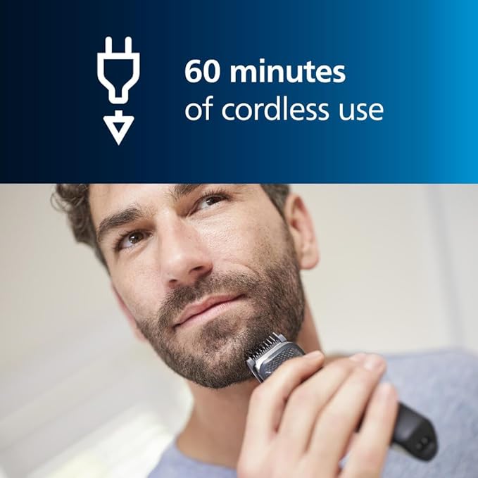 Philips Norelco Multigroom 3000 Series, All-in-One Trimmer, Beard Trimmer and Hair Clipper, 15-Piece Men's Grooming Kit for Head, Beard, Face, Nose, Ears, No Blade Oil Needed, Soft Pouch, MG3770/40