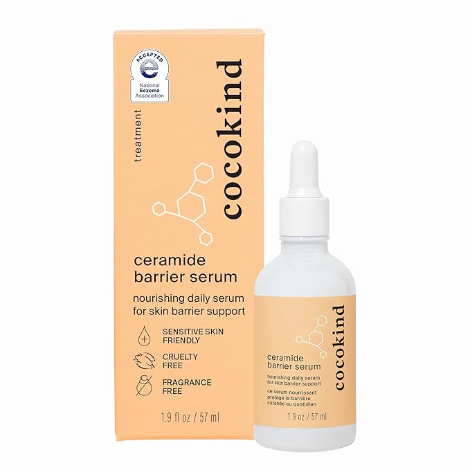 Cocokind Ceramide Barrier Serum, Hydrating Serum to Reduce Dryness, All Skin Types including Sensitive Skin, Fragrance Free, Cruelty Free, Jumbo Bottle, 2oz