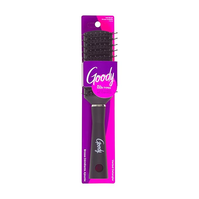 Goody Detangle It Vented Hair Brush, Black, Quick Drying Detangler with Flexible Bristles, Use as Detangling or Styling Brush, Tackles Tangles & Knots, All Hair Types