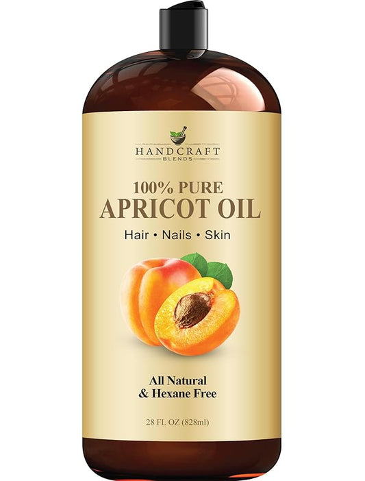 Handcraft Blends Apricot Kernel Oil - Cold-Pressed 28 Fl Oz - 100% Pure and Natural - Premium Grade Carrier Oil for Skin and Hair - Hair and Body - Massage - Hexane-Free