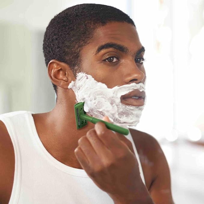 ZOMCHI Women Safety Razor With 5 Double Edge Blades, Metal Single Blade, Reusable & Plastic Free - Fern Green