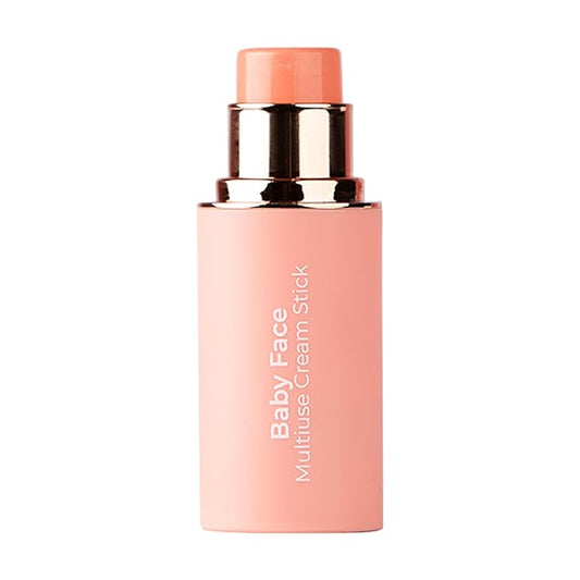 MCoBeauty Baby Face Multi-Use Cream Stick, Kitty Coral Pearl Shade, Silky Smooth, Buildable Blush for Eyes, Lips & Cheeks, Vegan, Cruelty Free Cosmetics