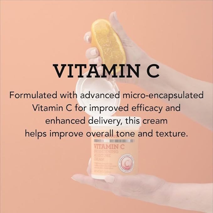 NATURE WELL Clinical Vitamin C Brightening Moisture Cream for Face & Body, Anti-Aging Skincare, Firming, Nourishing Hydration, Reduces Discoloration, Improves Overall Tone & Texture, 10 Oz