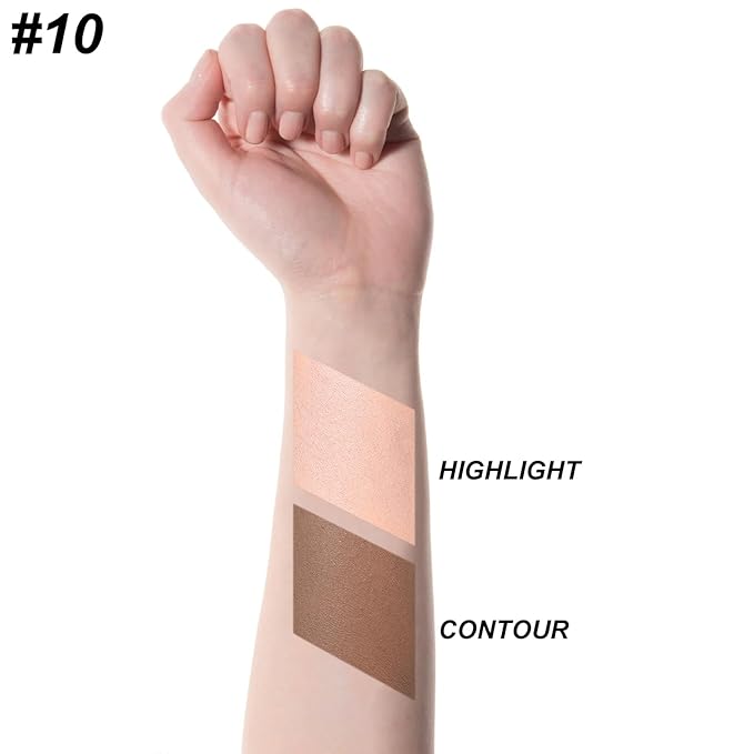 FOCALLURE 2 in 1 Cream Bronzer and Highlighter Pen,MOCHA CHIFFON