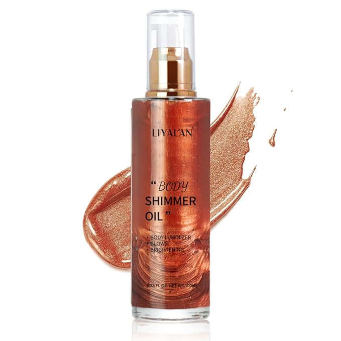 Liyalan Shimmer Body Oil Golden Brown