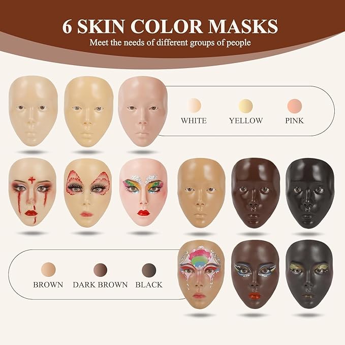 5D Makeup Practice Face Board, Makeup Practice Accessories