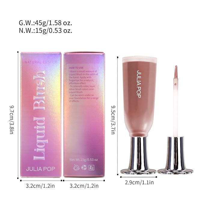 AKARY Soft Liquid Blush Makeup Lightweight, Velvet Beauty Wild Berry