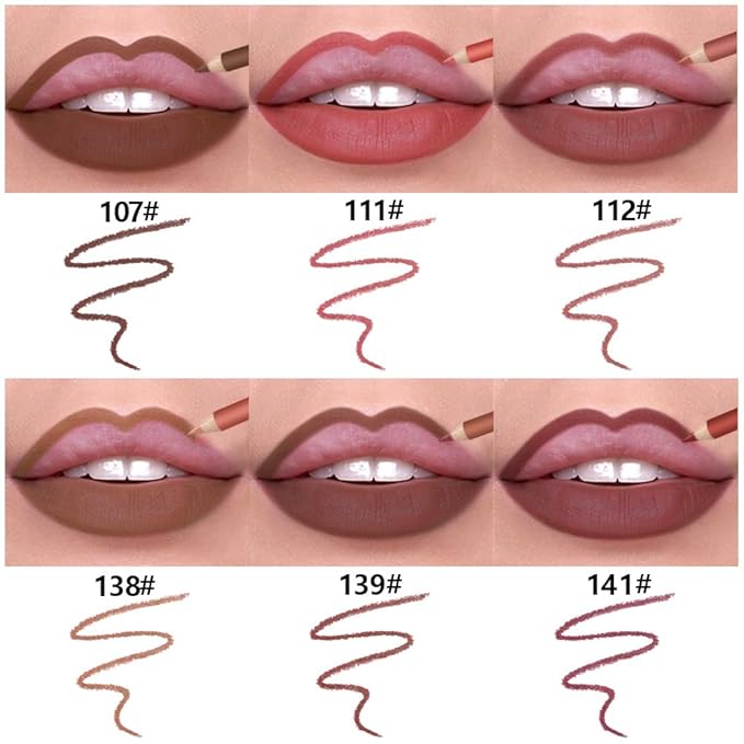 6-Color Velvet Matte Lipstick Pencils Pack for Lips Makeup, Ultra Smooth Creamy Hydrating, Long-Lasting High lmpact Color Soft Finish, Moisturized Lips (6Pcs Matte Lip pencils Set-B, Pack of 1)