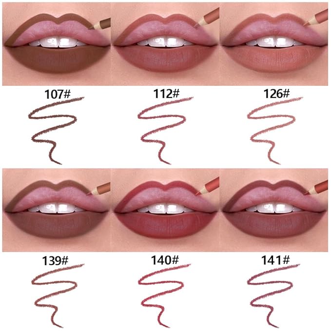 6-Color Velvet Matte Lipstick Pencils Pack for Lips Makeup, Ultra Smooth Creamy Hydrating, Long-Lasting High lmpact Color Soft Finish, Moisturized Lips (6Pcs Matte Lip pencils Set-F, Pack of 1)