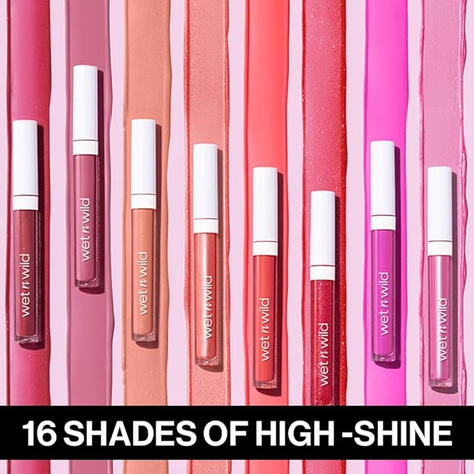 wet n wild MegaSlicks Lip Gloss, Ultra-Glossy, Vitamin-E Enriched, Ultra-Gloss High Shine Moisturizing, Cruelty-Free & Vegan - Red Past Curfew