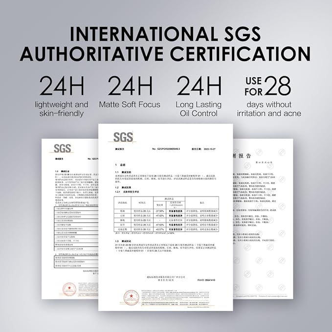 Oil Control Face Pressed Powder Compact, 24H Longlasting skin () 0.28Oz