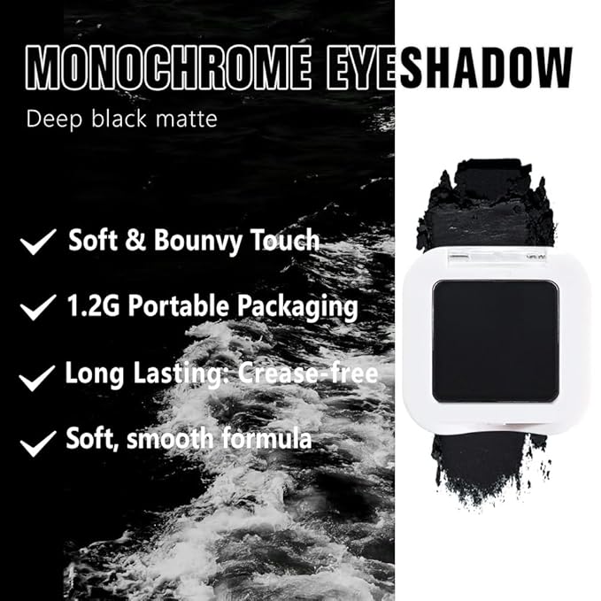 Dark Black Matte Eyeshadow – Smoked Eye Shadow, Daily Waterproof Long-Lasting Eyeshadow Powder Palette for Women Neutral Eye Makeup sombras para ojos (04)