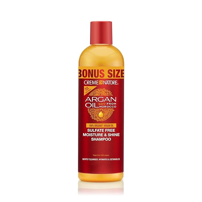 Creme of Nature Argan Oil from Morocco Sulfate-Free Moisture & Shine Shampoo, Bonus Size 15.2oz