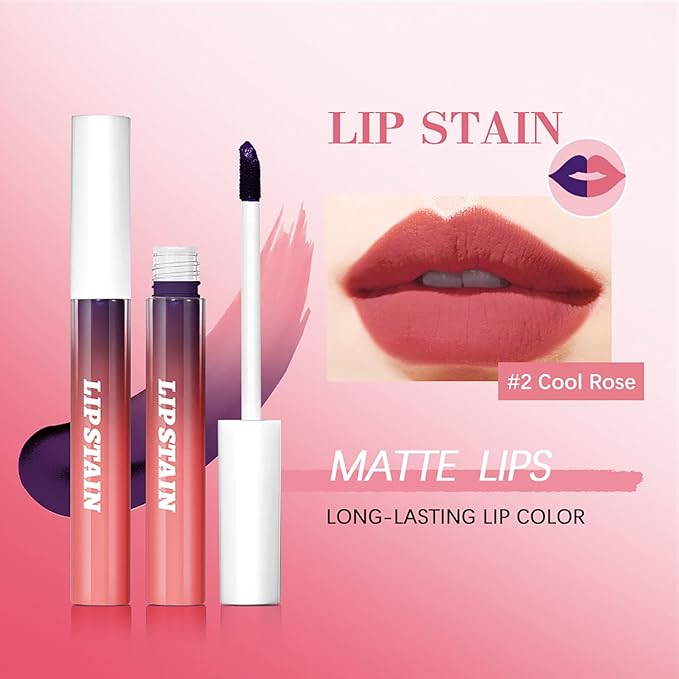 Peel Off Lip Liner Stain Set - 3 Colors Long-Lasting Peel Off Matte Lip Gloss,Matte Liquid Lipstick Nude Lip Gloss Waterproof Lip Stain Non-stick Cup Peel Off Lipstick Lip Makeup for Women