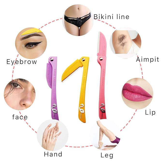 Eyebrow Razor, Facial Hair Trimmer, Eyebrow Shaver Razor, Face Razor and Eyebrow Sharper for Women and Men 3 PCS