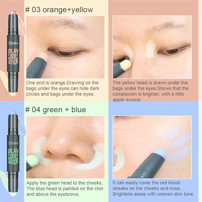 evpct 5Pcs 2In1 Face Cream Makeup Highlighter Highlight