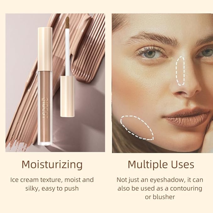 Matte Eyeshadow liquid Long Lasting High-pigmented Eye shadow Gel Eye Makeup (Matte Light Brown)