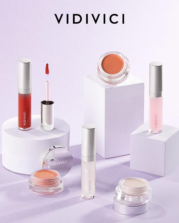 VIDIVICI Millennial Lip Oil #03 Merry Rose - Non-Sticky Dewy Gloss for Moisturized & Voluminous Lips - Natural Rosy Red Color Lip for Vitality Mood, 0.12 fl.oz.