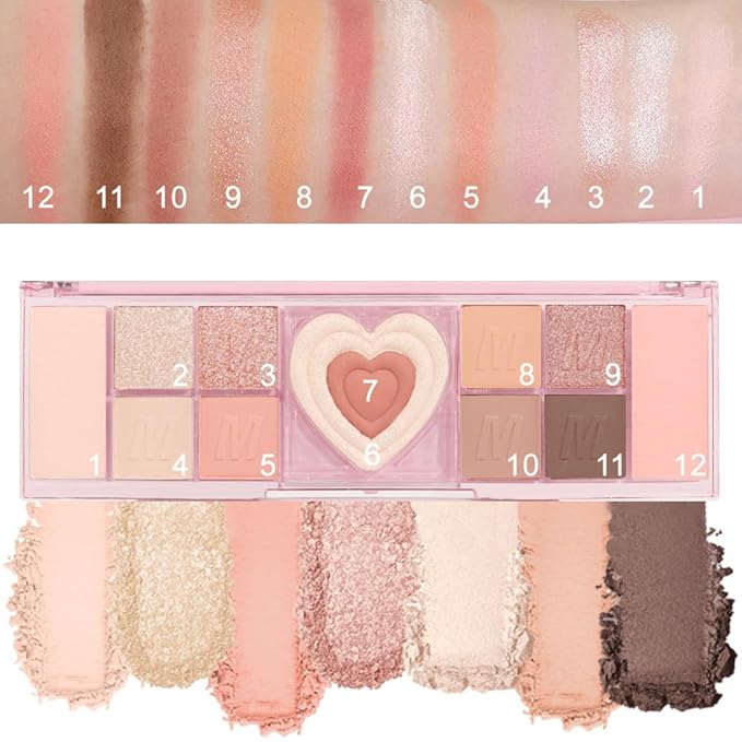 12 Colors Nude White Orange Matte Shimmer Eyeshadow