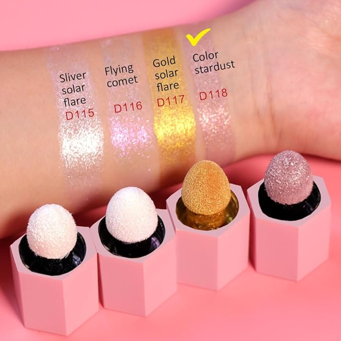 evpct Rose Gold Stardust Liquid Face Highlighter Makeup Palette Stick