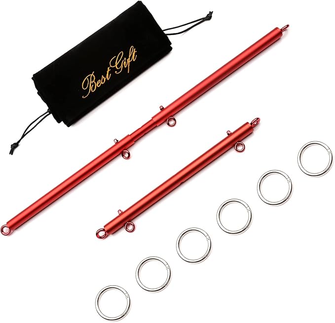 2 Pcs Red Adjustable Spreader Bar Set 3 sections