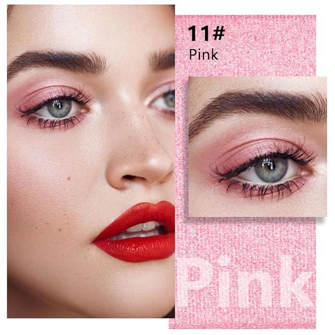 Pressed Single Eyeshadow Palette - Mini Shadow in Pink | Shimmer & Glitter Makeup for Women | Highly Pigmented, Blendable Monochrome Powder Eye Shadow | Everyday Natural Eye Makeup