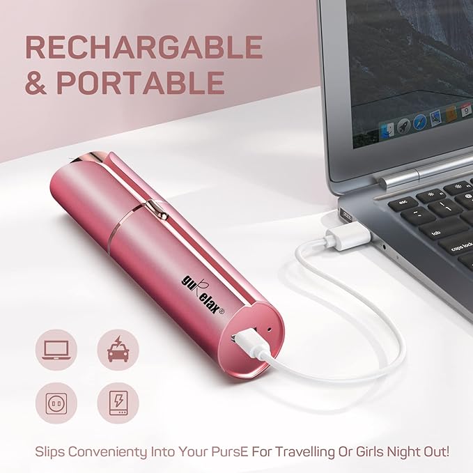 gurelax Facial Hair Removal for Women, Facial Hair Remover, Electric Face Shaver, Painless Hair Removal Device for Lip, Chin with a Velvet Bag