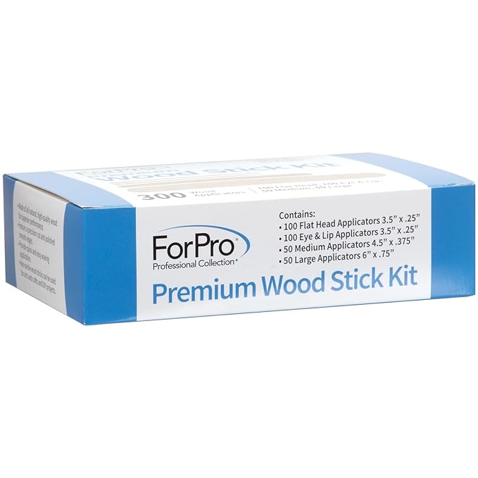 ForPro Premium Wood Stick 300 Pcs Kit, Non-Sterile, Assorted Hair Removal Waxing Applicators for Face & Body, 300-Count