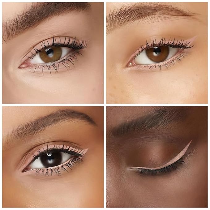 Kaely 2Pcs Bright Nude Gel Eyeliner for Waterline, Natural Cream Eye Liner Waterproof Smudge Proof, Matte Pencil Eyeliner Eyeshadow Stick, Brighten Eye Makeup, Vegan & Cruelty-Free