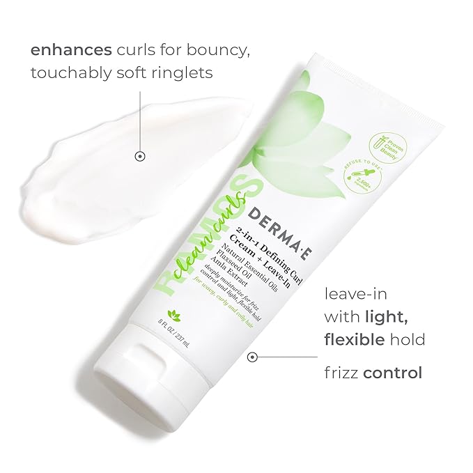 DERMA E Ramos 2-in-1 Defining Curl Cream + Leave-In, 8fl oz