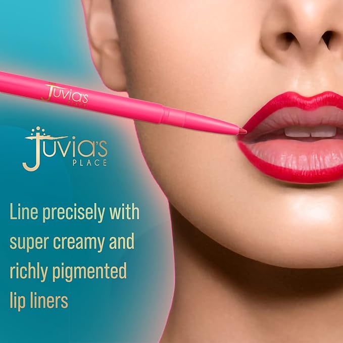 Juvia's Place Coffee Shop Luxe Lip Liner: Ruby - Colorstay Matte Finish Lip Pencil, Makeup for Natural Long Lasting Beauty and Sensational Wear, Lip Stain Kiss Proof Cometics