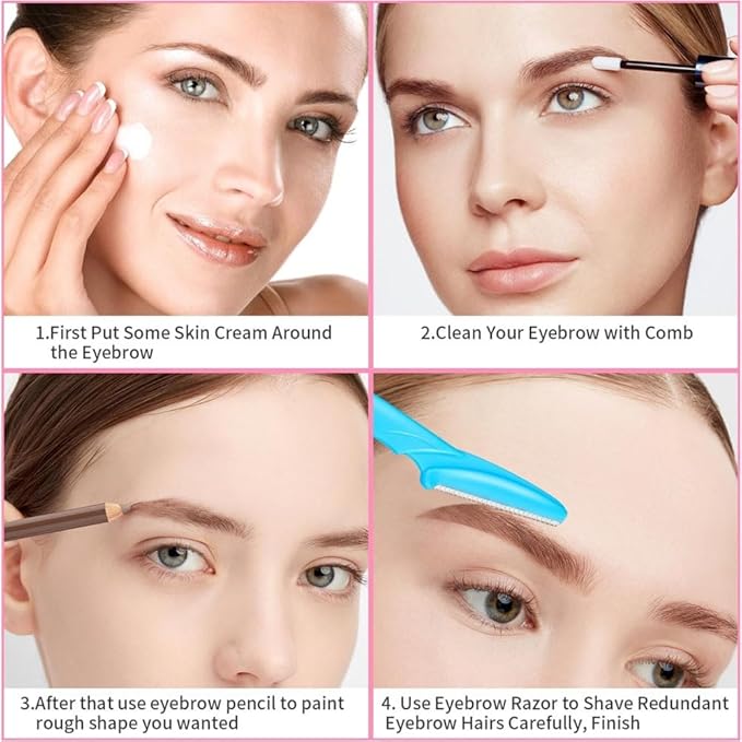 66PCS Eyebrow Razor Multipurpose Exfoliating Dermaplaning Tool for Face Facial and Eyebrow Shaper with Precision Cover for Women Men Easy to Use (66PCS)