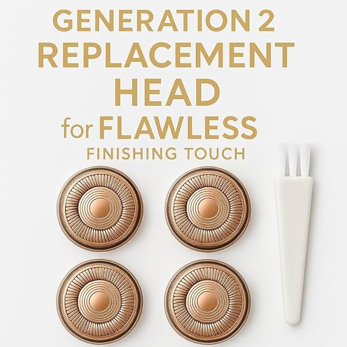 Gen 2 Replacement Heads for Flawless Facial Hair Remover, Used Finishing Touch Flawless Hair Removal, 4 PCS per pack