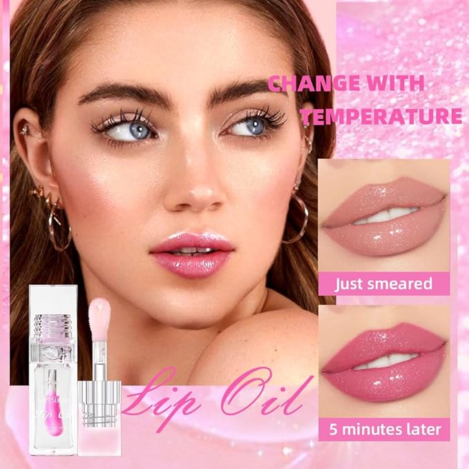 Magic Color Changing Lip Oil,Transparent Changing Lip Care