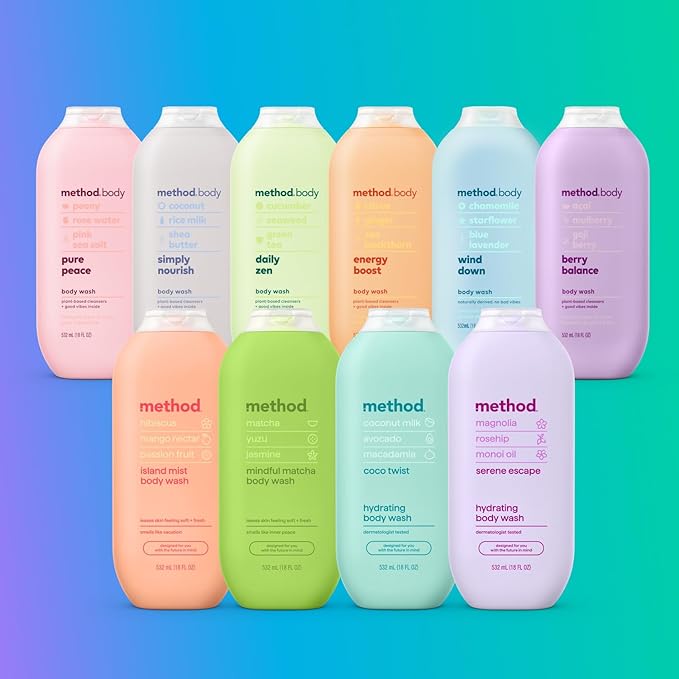 Method Body Wash, Wind Down, 18 oz, 6 pack, Packaging May Vary