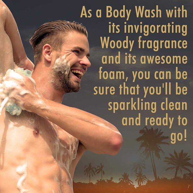Woody's Hair and Body Wash for Men – 2-in-1 Sulfate-Free Cleanser & Body Wash, Deep Cleansing, Hydrating, Fresh Scent, 10 oz, 2 Pack