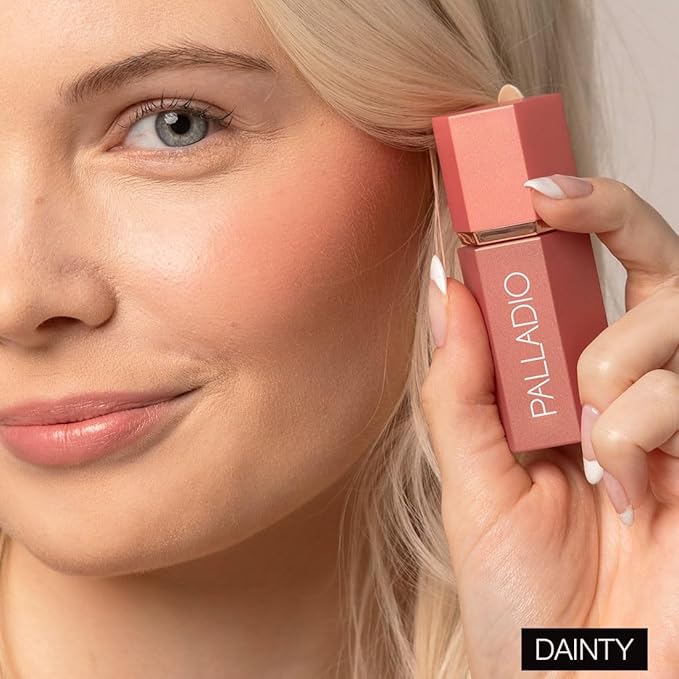 Palladio Liquid Blush for Cheeks & Lips 2-in-1 Finish, Dainty
