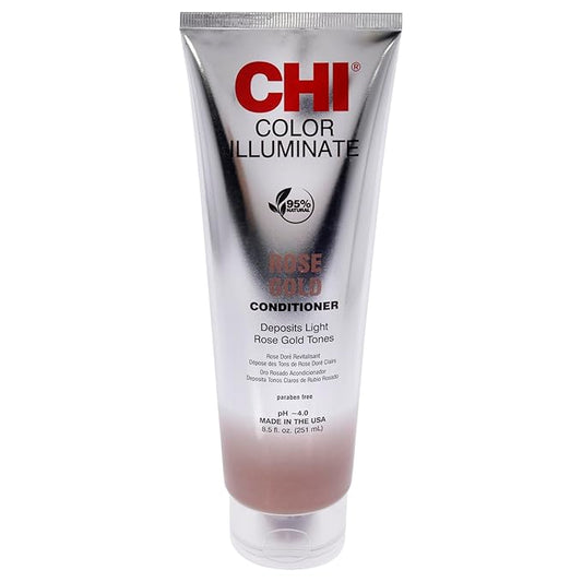 CHI Color Illuminate Conditioner, Helps Maintain Fresh Color In Natural & Color-Treated Hair, Sulfate, Paraben, & Cruelty-Free, Rose Gold, 8.5 Oz