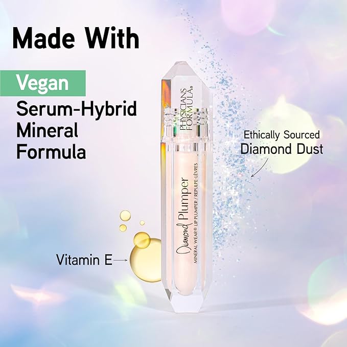 Physicians Formula Mineral Wear Diamond Lip Plumper Gloss, Dermatologist Tested, Diamond Marquise & Brilliant Berry Diamond