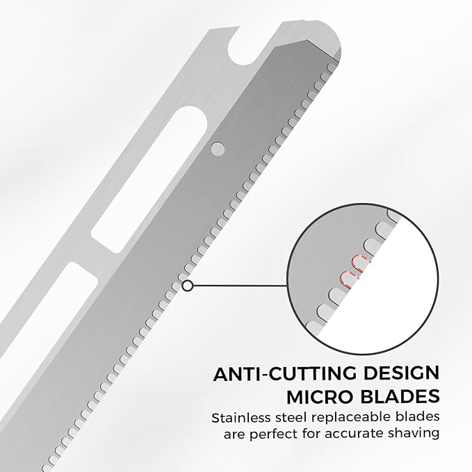 ZOMCHI Reusable Metal Dermaplane Tool Refills, Set of 10 Replacement Blades (Micro Distance), Dermaplaning Razor Refills, Plastic Free Eyebrow Razor Blades