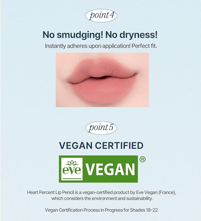 Heart Percent Dote On Mood Lip Pencil, Long-Lasting Creamy Lip Crayon Smooth Color Liner Retractable Lipstick Pencil 0.8g, #15.Mauve Lips