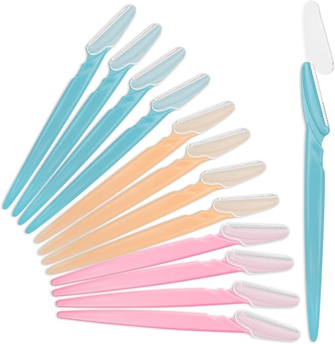 Eyebrow Razor for Women, 12 Pcs Dermaplaning Tool for Face Professional, Face Razor for Women Facial Hair Remover