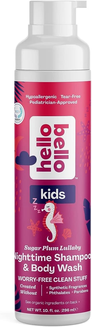 Hello Bello Kids Shampoo and Body Wash, Gentle Hypoallergenic Tear-Free Formula, Vegan and Cruelty-Free, Creamy Coconut Scented - 10 fl oz