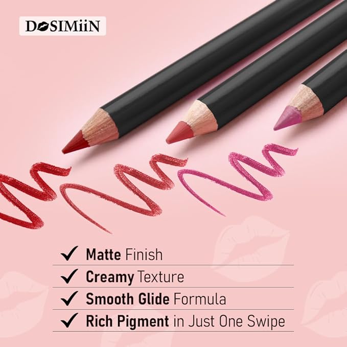 Lip Liner Pencil 15 Shades - Beauty Artist Choice Tango Collection Lipliner Matte Finish, Creamy Texture, Long Lasting Color, High Pigmented Lip Pencils