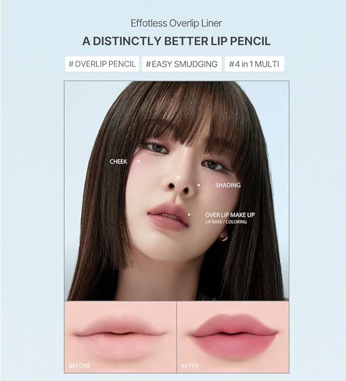 Heart Percent Dote On Mood Lip Pencil, Long-Lasting Creamy Lip Crayon Smooth Color Liner Retractable Lipstick Pencil 0.8g, #12. Caramel Beige