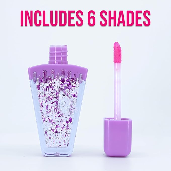 114 Bundle Cute Mood Color Changing Popsicle Set of 6 Lip Gloss, Shimmery Glossy Lightly Scented, Non-Sticky, First Makeup Set for Girl, Novelty, Gifts, Party Favors Girls, Women, Teens
